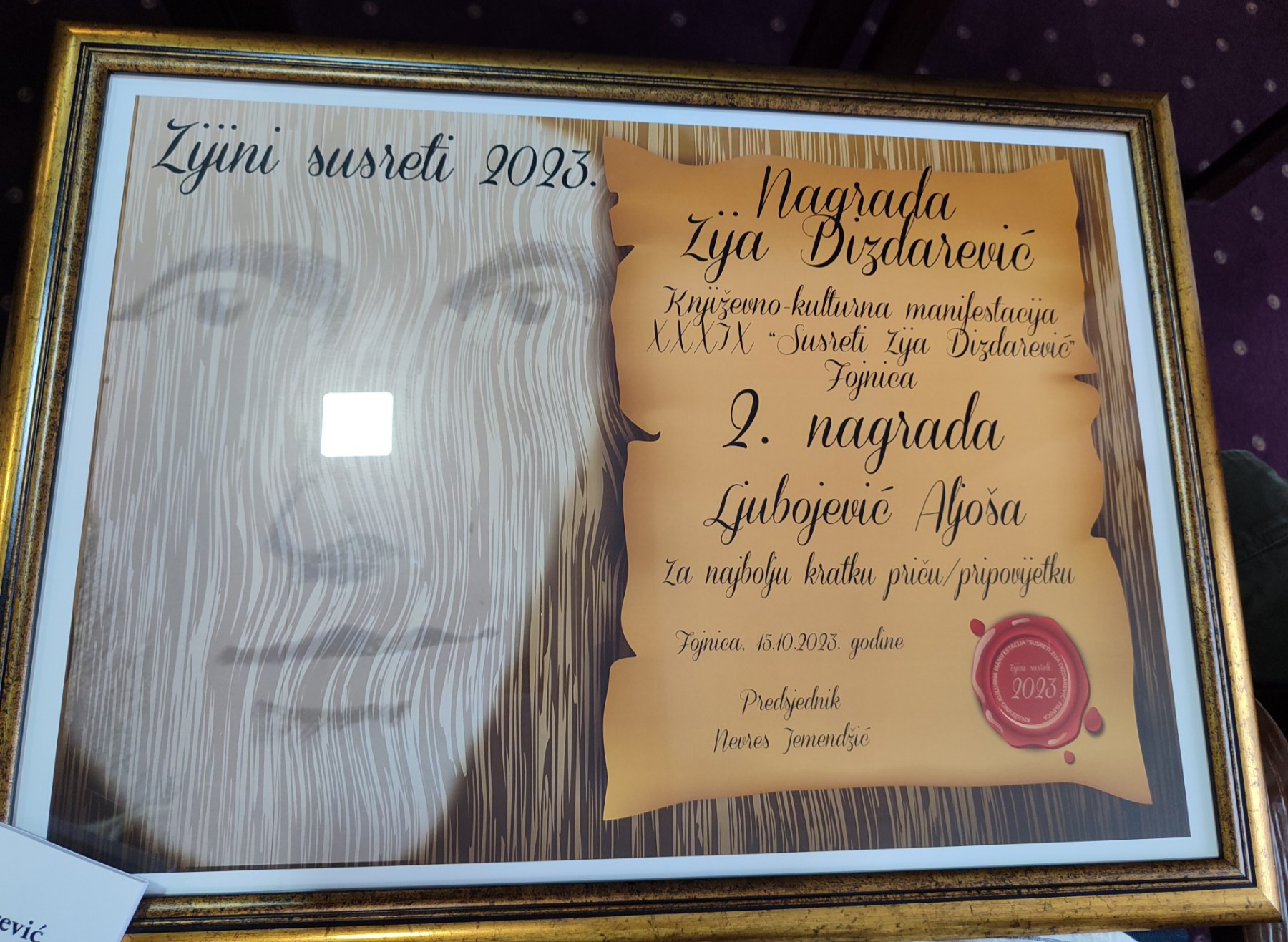 Druga nagrada za kratku priču Aljoše Ljubojevića (FOTO)