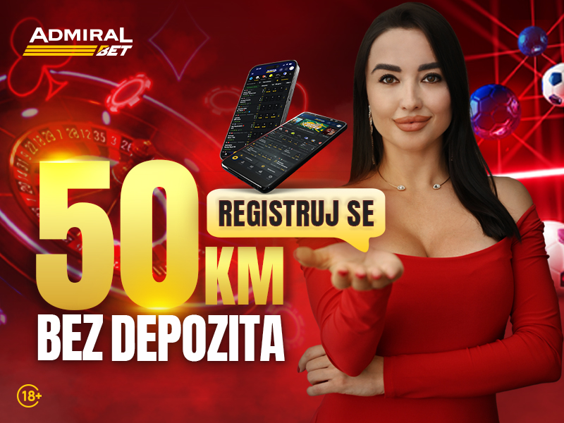 Ostalo je još malo vremena: AdmiralBet ti poklanja 50 KM bonusa dobrodošlice