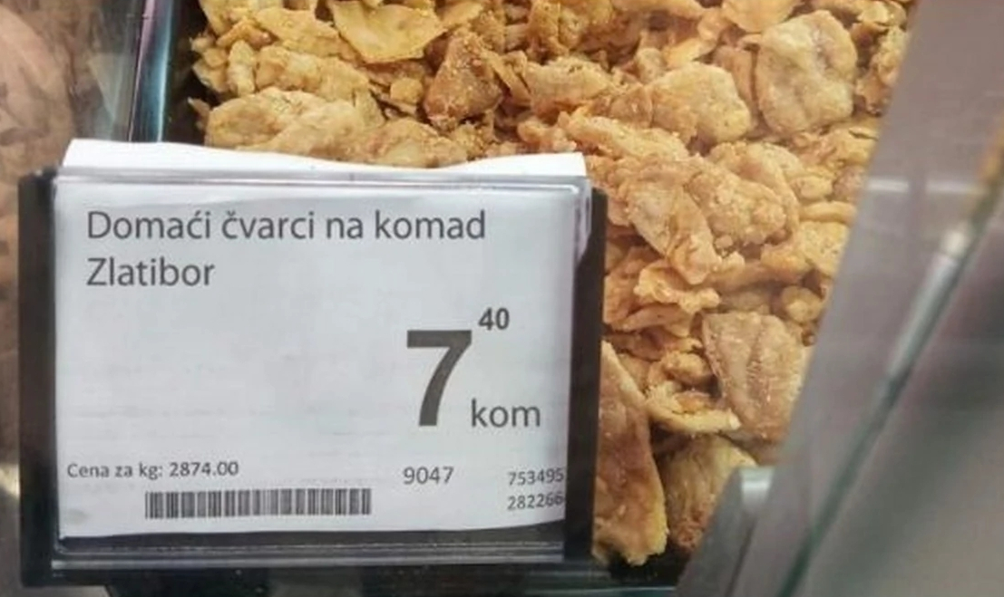 Market u Srbiji prodaje čvarke na komad