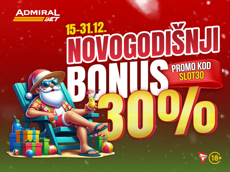 AdmiralBet: Unesite promo kod: SLOT30 i svaki dan preuzmite 30% bonusa za slot igre!