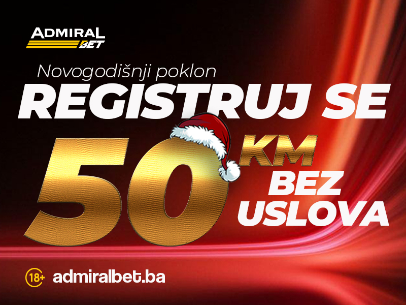 AdmiralBet časti: Registruj se i preuzmi 50 KM bonusa dobrodošlice bez uslova