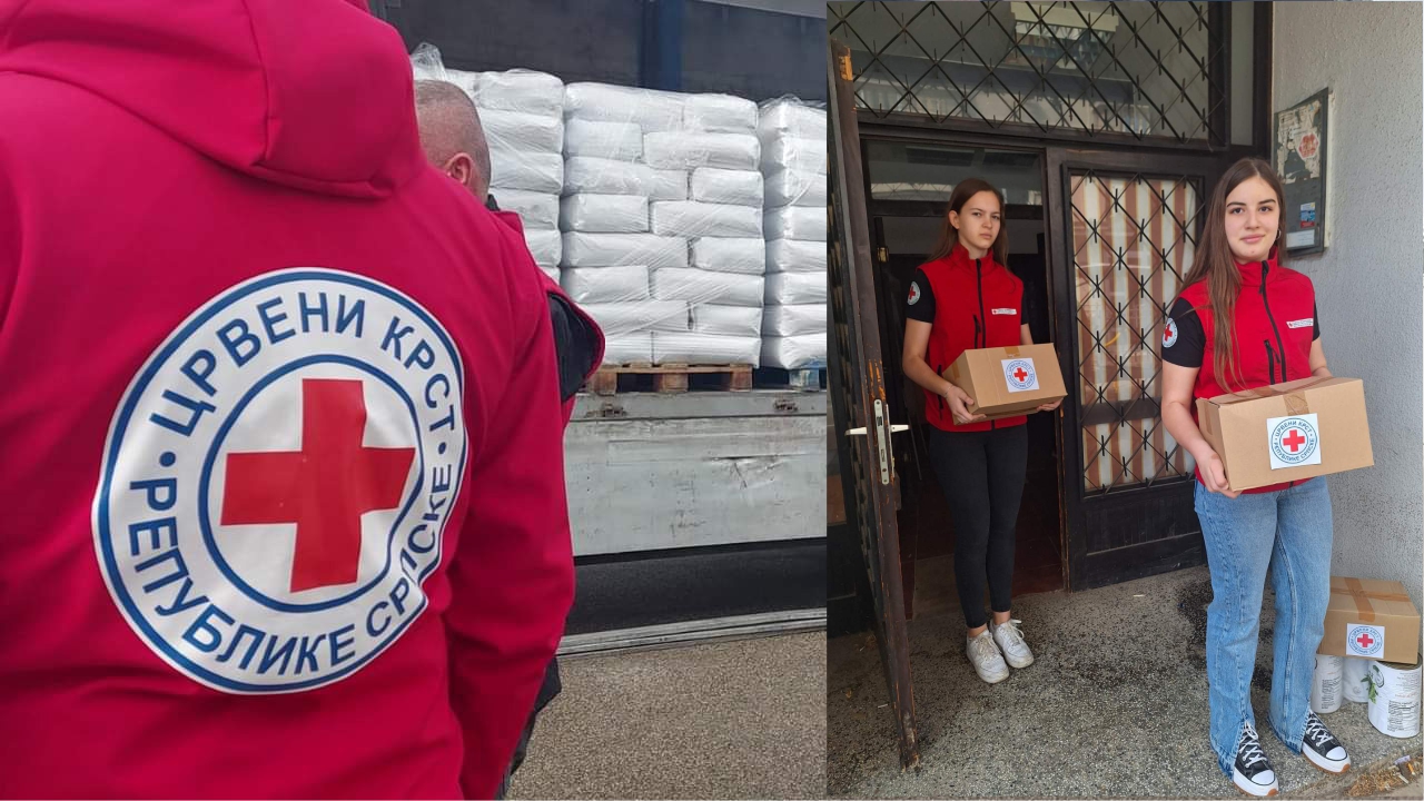 Volonteri Crvenog krsta Bijeljina podijelili pakete hrane i higijene